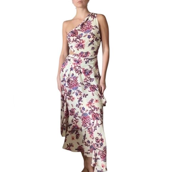 A.L.C. Yolanda Maxi Cream Dress Asymmetrical Size XS - Picture 6 of 13